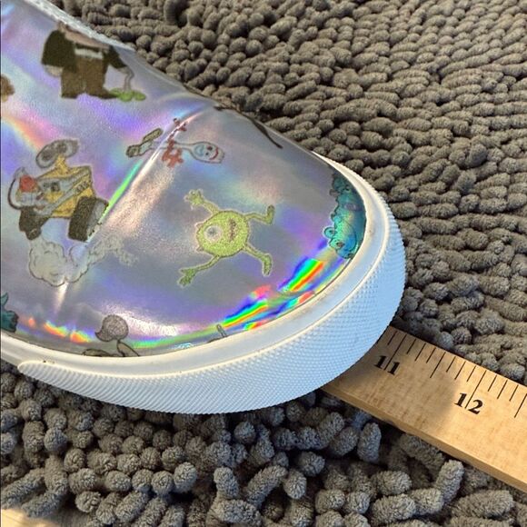 Holographic Character Slip-On Sneakers - Blue and Silver - Picture 11 of 13